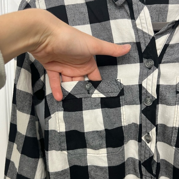 Flannel buffalo check shirt dress with tie belt - Picture 4 of 4